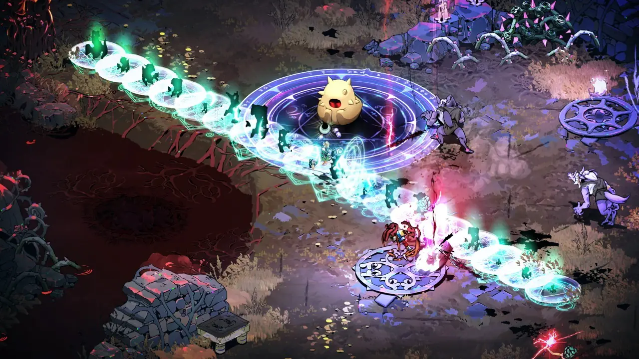 Gameplay screenshot from Hades II showing Melinoë in a combat encounter.