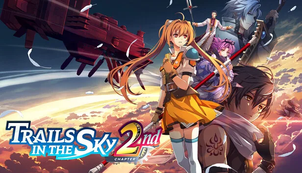 Trails in the Sky 2nd Chapter key art showing Estelle and allies above the game logo